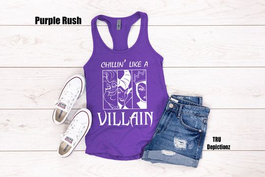 Discover Chillin Like A Villain Halloween Tank Top||Maleficent Ursuela Snow White  Tank Top