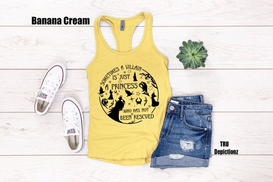 Discover Sometimes a Villain is Just A Princess Who has not been Rescued Halloween Tank Top
