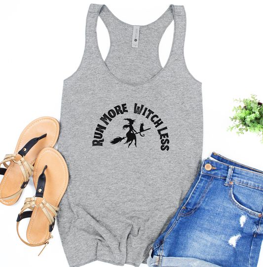 Discover Run More, Witch Less Tank Top, Tank Top for Women, Running Tank Top, Runner