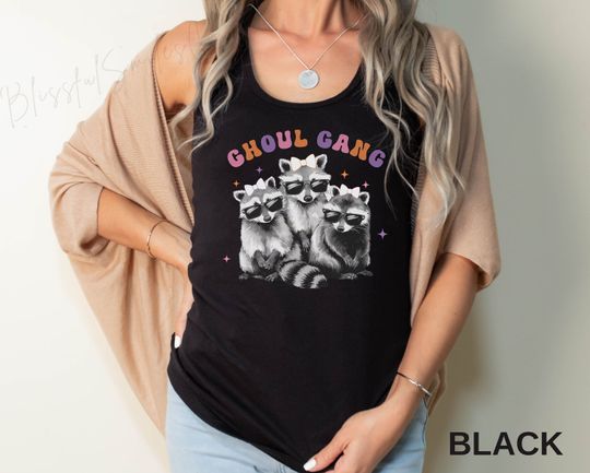 Discover Ghoul Gang Women's Racerback Tank  Meme Halloween Tank Raccoon Tank Top Halloween Tank
