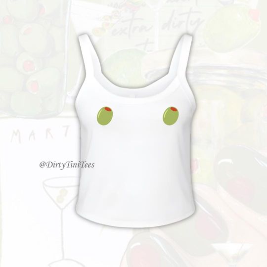 Discover Olive Nips Dirty Martini Ribbed Tank Top Halloween Costume Birthday Gift