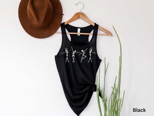 Discover Skeleton Halloween Yoga Tank, Flowy Crossfit Tank, Mobility, Crossfit Coach Gift