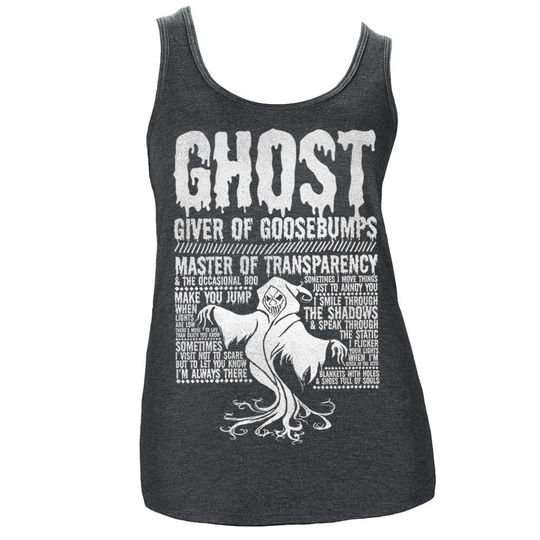 GHOST Ladies Fitted Tank Top - 'Monsters' Collection - Halloween - Dark Heather