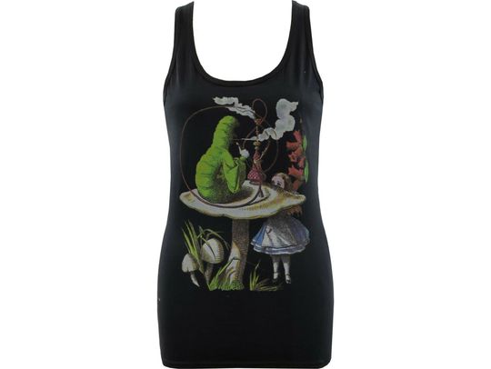 Discover Alice in Wonderland Women's Tank Top Caterpillar Mushroom Hookah