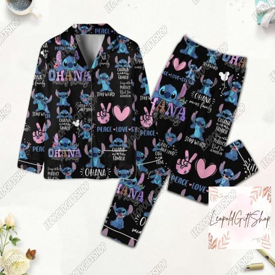 Stitch Pajama Set, Stitch Tshirt Women, Stitch Pajamas Pants, Stitch Pj Sets For Women, Disney Pajamas Set