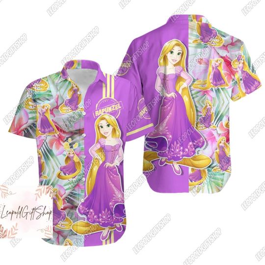 Princess Rapunzel Button Shirt, Rapunzel Shirt, Rapunzel Button Shirt, Princess Hawaii Shirt, Disney Beach Shirt