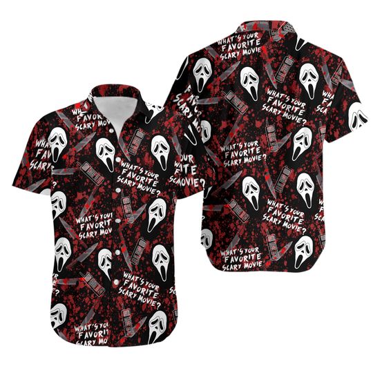 3D Horror Characters Ghostface Tropical Hawaiian Shirt