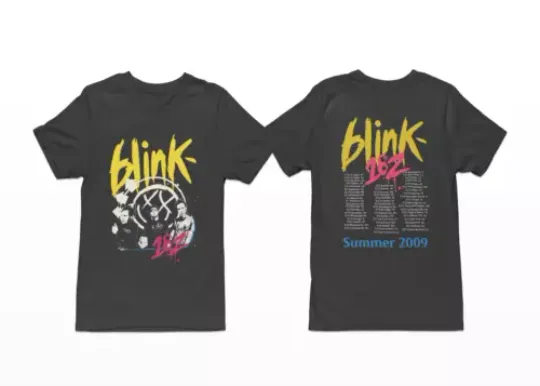 B182 Summer Tour 2009, 2 Sided, Vintage Graphic Cotton Shirt