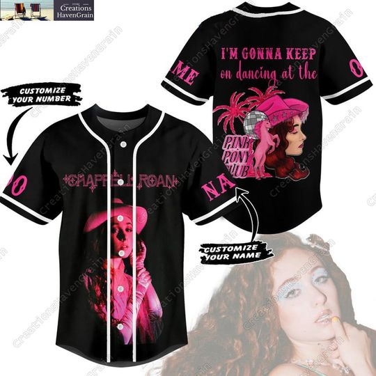 Chappell Roan Shirt, Keep Dancing At The Pink Pony Club Jersey, Personalized Baseball Jersey, Midwest Princess Tour, Hot To Go Tee