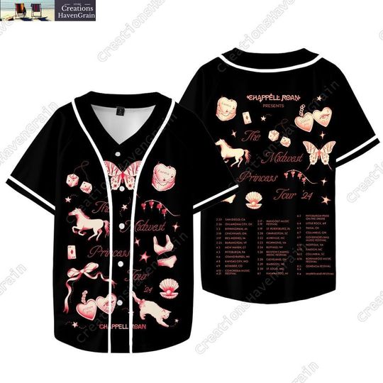 Chappell Roan Baseball Jersey, Midwest Princess Tour Merch, Pink Pony Club T-shirts Summer, Hot To Go Casual Jersey, Lesbian Shirt