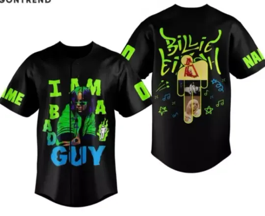 Billie Eilish I Am A Bad Guy Baseball Jersey Great cool best gift new new