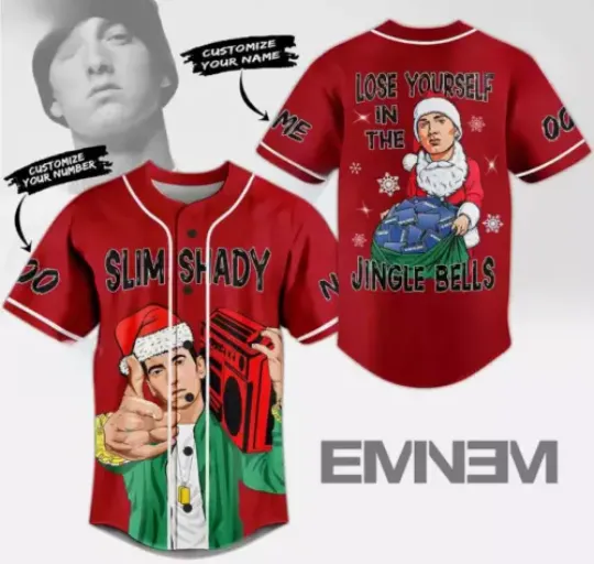 Custom Christmas Eminem Baseball Jersey Style