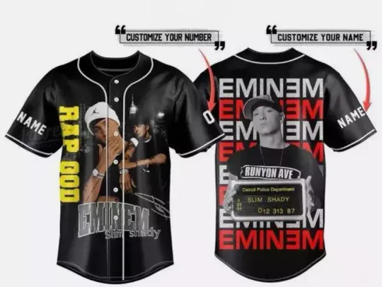 Eminem Rapper Baseball Jersey
