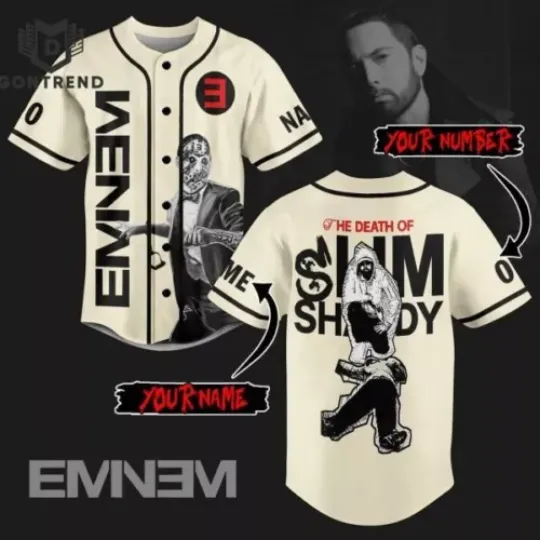 Personalized Eminem The Dth Of Slim Shady Baseball Jersey
