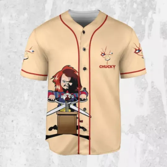 Child's Play Chucky Serial Killer Halloween Baseball Jersey Shirt