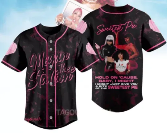 Discover Megan Thee Stallion Sweetest Pie Baseball Jersey Fanmade 3D Print Shirts Men Wom