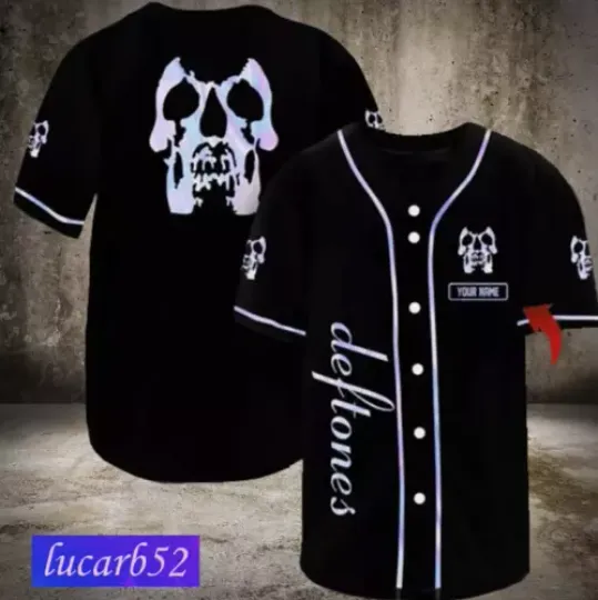 Deftone Rock Band Print Baseball Jersey Shirt