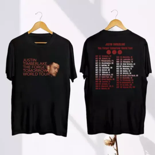 Discover Justin Timberlake T-shirt, The Forget Tomorrow World Tour 2024 Fan shirt AllSize