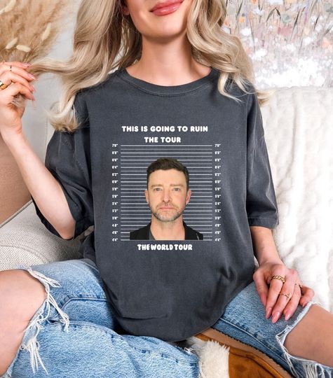 Justin Timberlake Mugshot Comfort Colors, Viral Shirt, Justin Timberlake DUI, Timberlake Fan Gift, JT Concert Tee, Funny Justin Timberlake