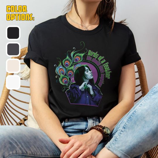 Discover Birds of a Feather Shirt, Billie Eilish Tee, Music Outfit, Iconic Singer Gift, Art Pop Merch, Peacock Feathers Design, Unique Concert Shirt