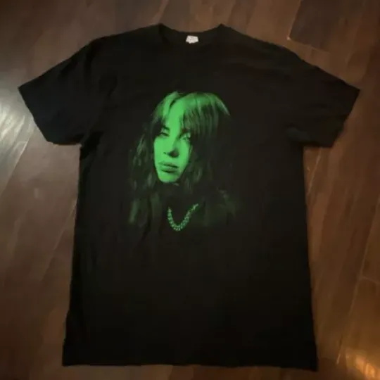Discover Billie Eilish Inspired Green Face Black T-Shirt / Bad Guy Lana All I ever wanted