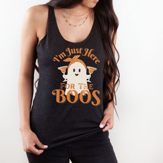 Discover Im Just Here For The Boos Tank Top, Halloween Party Shirt, Halloween Drinking Tank
