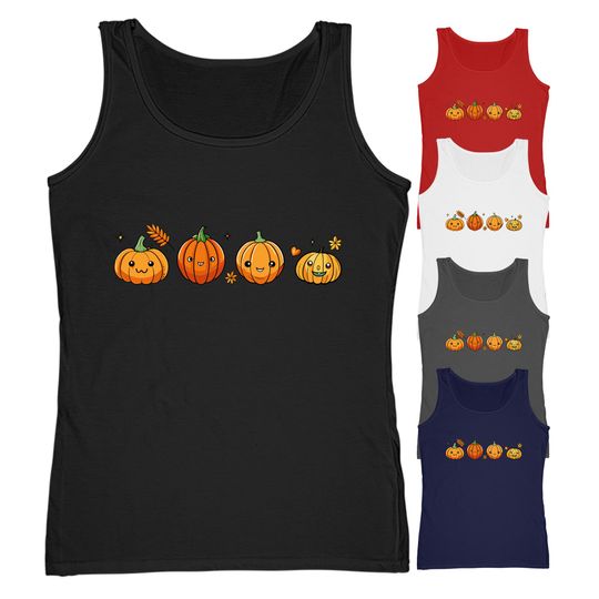 Discover Cute Autumn Pumpkins Women's Tank Top | Funny Halloween Gym Vest Gift for Tank Top