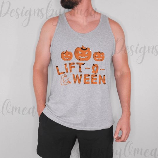 Discover Men's Liftoween Gym Tank Top, Hallowen Jackolantern Tank for Weightlifters