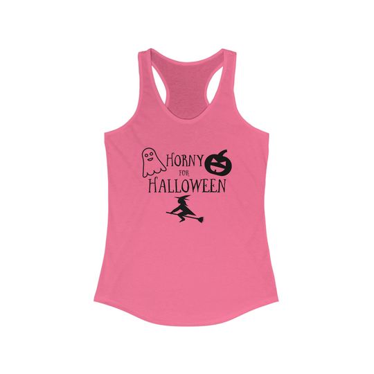 Discover Free USA Shipping! Horny for Halloween" Women's Racerback Tank Top