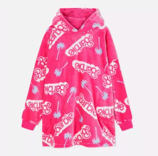 Discover Mattel Barbie Snuddie Hooded Oversized Fleece Blanket Hoodie Snoodie Oodie