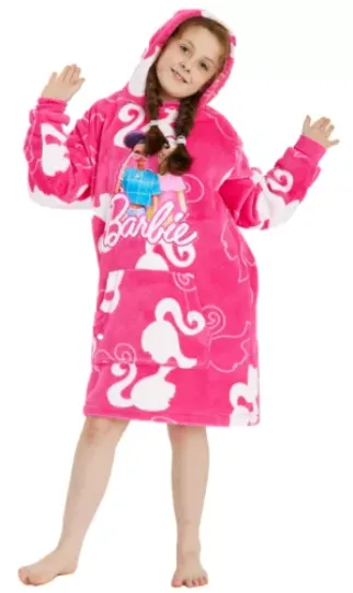 Girls Barbie Personalised Hoodie Oversized Soft Blanket Hoodie
