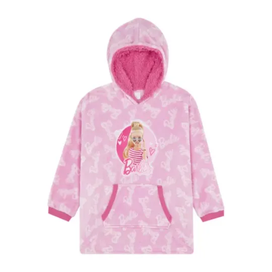 Barbie Girls Fleece Hoodie, Oversized Hoodie Pink Blanket