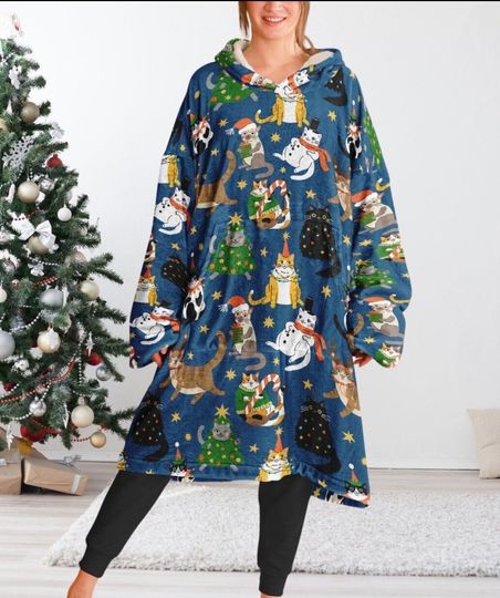 Discover Christmas Hoodie Kawaii Hoodie Cat Hoodie Blanket Hoodie Aesthetic Hoodie oversized kawaii hoodie Snug Hoodie Oversized Hoodie Kawaii