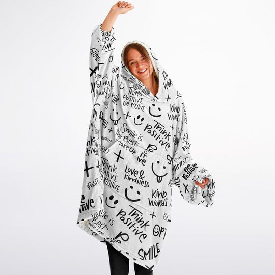 Discover Positivity Snug Hoodie Motivational Hoodie Positivity Hoodie Inspirational Hoodie Good V Hoodie Good V Mental Health Hoodie Snuggie