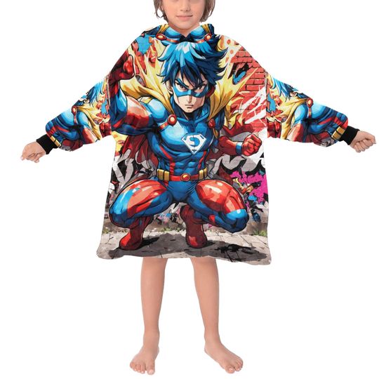 Blanket Hoodie Superhero Hero Comics Cartoon Art Retro