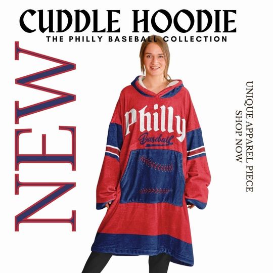 Discover Hoodie Philly Baseball Collection Red and Blue "Fightin" Cuddle Hoodie Gift for Philadelphia Baseball Fans Gift for Dad Gift for Mom