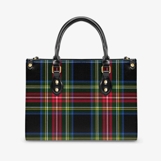 Discover Christmas Tartan Plaid Black/Women's Tote Bag/Holiday Plaid/Handbag/Shoulder Bag