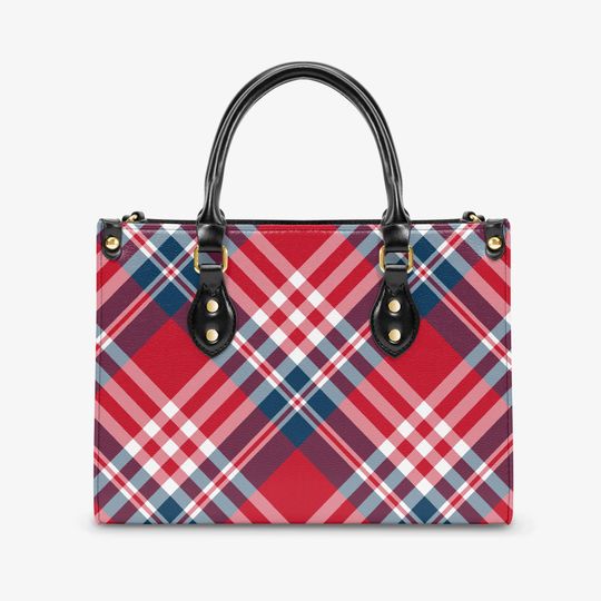 Discover 4th of July Women's Tote Bag, Red White Blue Plaid Handbag, Independence Day Accessory, Holiday Gift Idea. Women's Purse, Tote