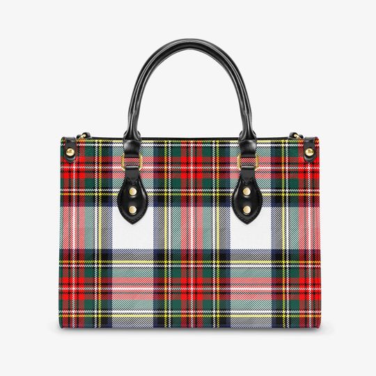 Discover Christmas Plaid Handbag,Women's Tote Bag,Zippered Tote,Holiday Shoulder Bag, Holiday Handbag, Preppy Plaid Purse, Gifts for her