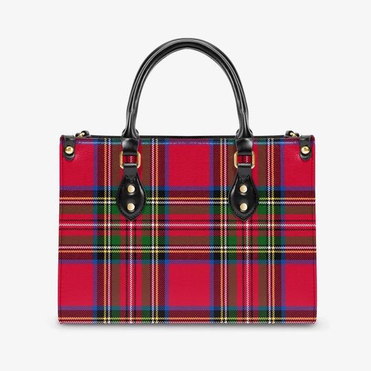 Discover Christmas Tartan Plaid Red/Women's Tote Bag/Zippered Tote/Holiday/Handbag, Red Holiday Plaid Bag, Holiday Tote, Gifts for her