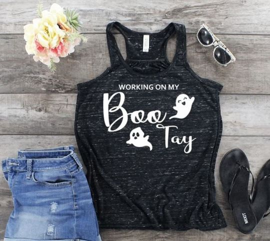 Working on my Boo Tay Racerback Tank - Plain or glow in dark/HIIT Tank