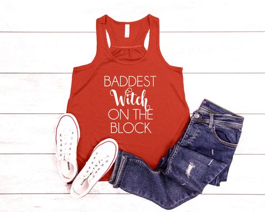 Discover Halloween Shirt. Baddest Witch On The Block Tank Top