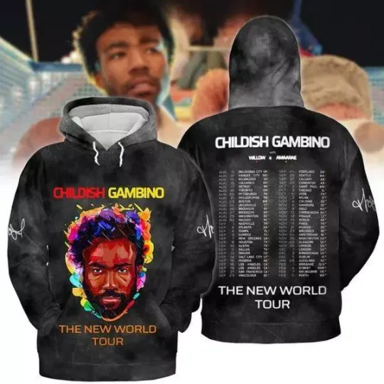 Discover Childish Gambino The New World Tour 2024 Schedule Hoodie