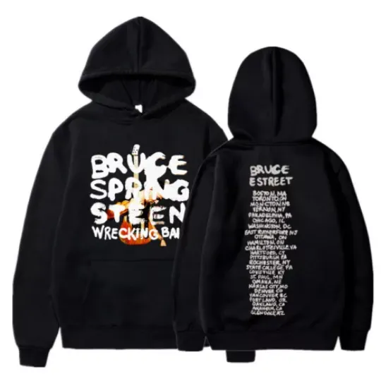 Bruce Springsteen Wrecking Ball Tour Hoodies Casual Vintage Loose Pullover