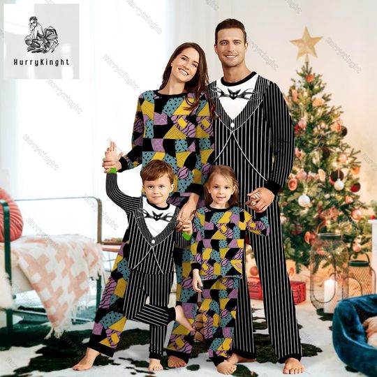 Discover Christmas Jack And Sally Pajamas Family, Jack Skellington Pajamas, Disney Movie Matching Pajamas Set
