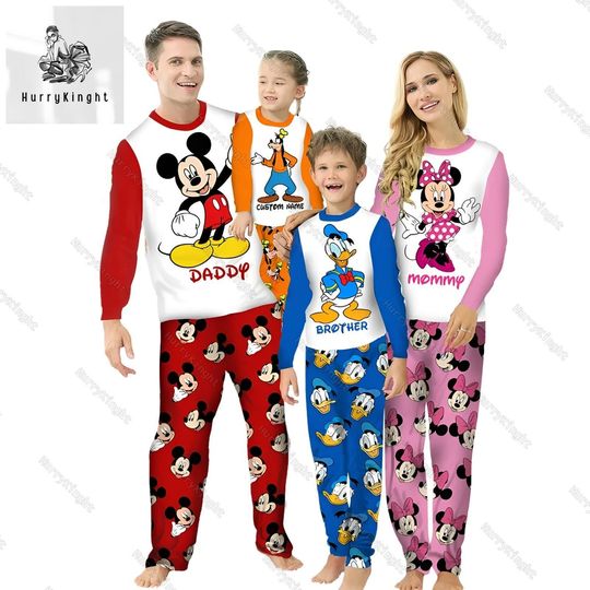 Discover Christmas Disney Mickey Minnie Goofy Ducky Pajamas Family, Pajamas