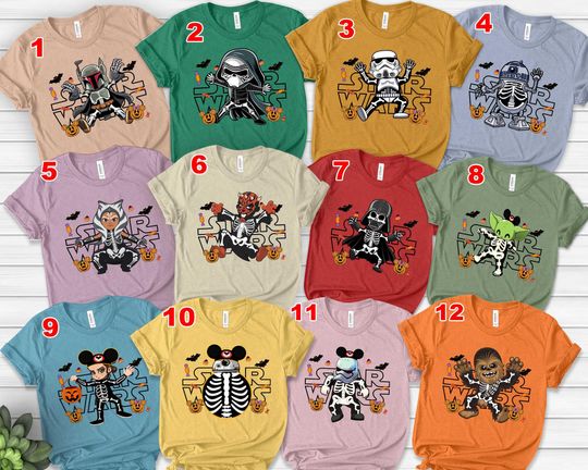 Personalized Star Wars Skeleton Disney Halloween Shirt, WDW Disneyland Family Shirt