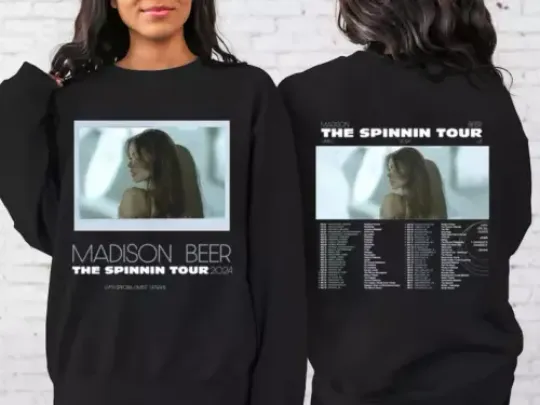 Discover Madison Beer The Spinning Tour 2024 Shirt, Madison Beer Fan Sweatshirt