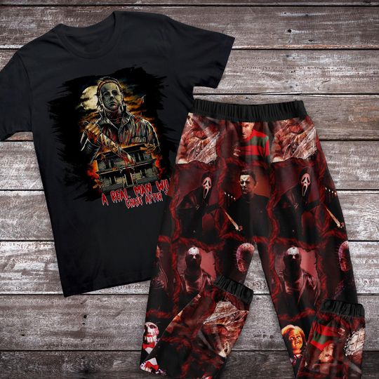 Michael Myers Pajamas Set, Family Pajamas, Family Christmas Pajamas Set.