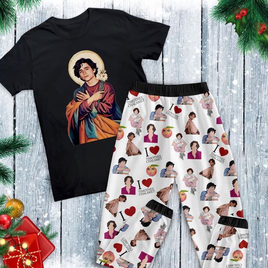 Discover Timothee Chalamet Christmas Pajamas Set, Family Pajamas, Family Christmas Pajamas Set.